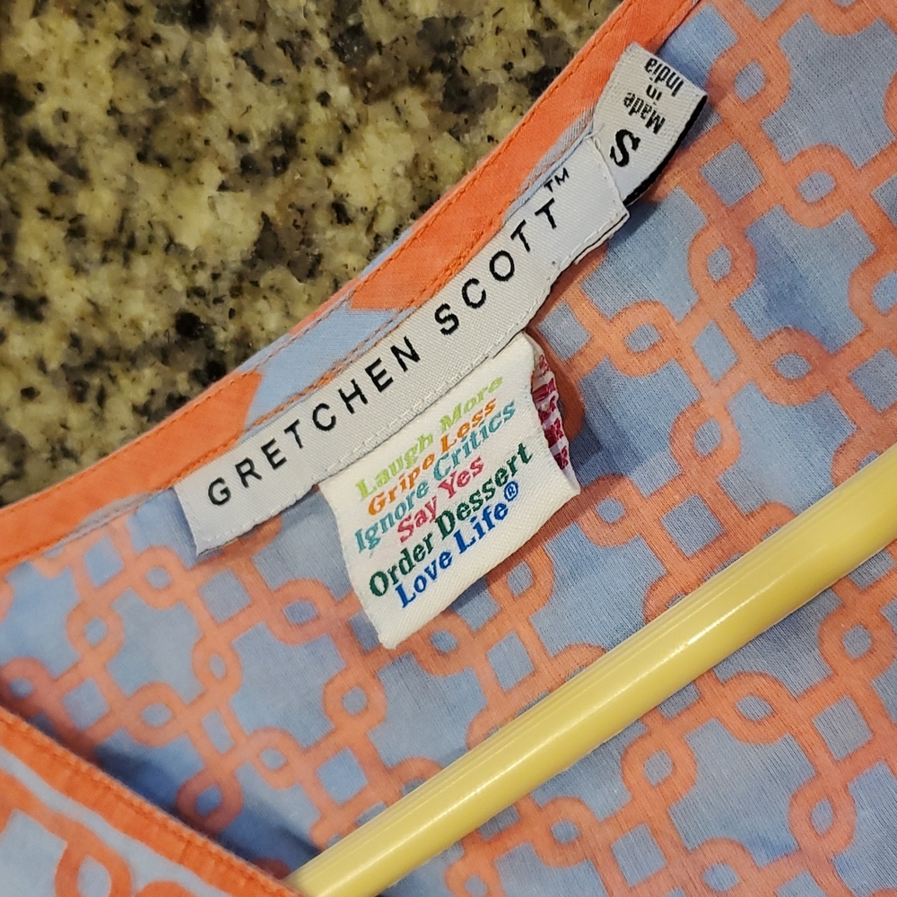 Gretchen Scott Small Orange/Pink Blue/Purple Tunic - Picture 5 of 6